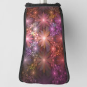 花のベッド光沢のあるカラフル抽象芸術フラクタルアート ゴルフヘッドカバー (回転90)