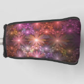 花のベッド光沢のあるカラフル抽象芸術フラクタルアート ゴルフヘッドカバー (正面)