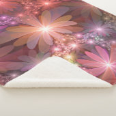 花のベッド光沢のあるカラフル抽象芸術フラクタルアート シェルパブランケット (3/4)