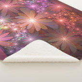 花のベッド光沢のあるカラフル抽象芸術フラクタルアート シェルパブランケット (3/4)