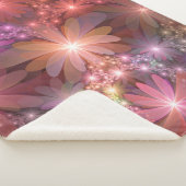 花のベッド光沢のあるカラフル抽象芸術フラクタルアート シェルパブランケット (3/4)