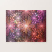 花のベッド光沢のあるカラフル抽象芸術フラクタルアート ジグソーパズル (横)