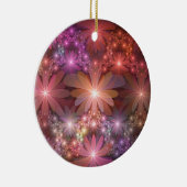 花のベッド光沢のあるカラフル抽象芸術フラクタルアート セラミックオーナメント (右)