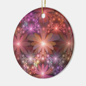 花のベッド光沢のあるカラフル抽象芸術フラクタルアート セラミックオーナメント (左)