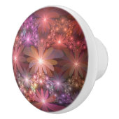 花のベッド光沢のあるカラフル抽象芸術フラクタルアート セラミックノブ (右)