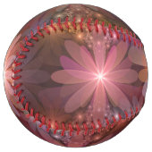 花のベッド光沢のあるカラフル抽象芸術フラクタルアート ソフトボール (正面左)