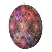 花のベッド光沢のあるカラフル抽象芸術フラクタルアート ダーツボード (正面右)