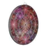 花のベッド光沢のあるカラフル抽象芸術フラクタルアート ダーツボード (正面左)