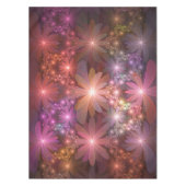 花のベッド光沢のあるカラフル抽象芸術フラクタルアート テーブルクロス (正面)