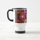 花のベッド光沢のあるカラフル抽象芸術フラクタルアート トラベルマグ (左)