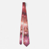 花のベッド光沢のあるカラフル抽象芸術フラクタルアート ネクタイ (裏面)