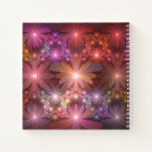 花のベッド光沢のあるカラフル抽象芸術フラクタルアート ノートブック (裏面)