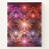 花のベッド光沢のあるカラフル抽象芸術フラクタルアート ノートブック (裏面)