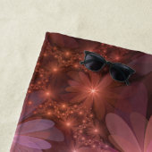 花のベッド光沢のあるカラフル抽象芸術フラクタルアート ビーチタオル (インサイチュ)