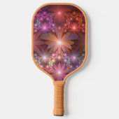 花のベッド光沢のあるカラフル抽象芸術フラクタルアート ピックルボールラケット (裏面)