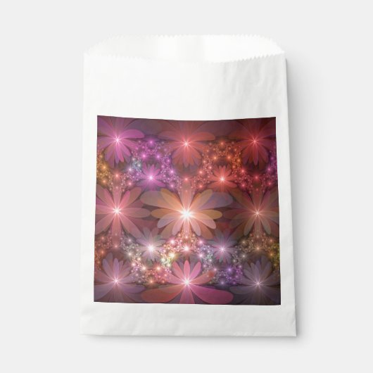 花のベッド光沢のあるカラフル抽象芸術フラクタルアート フェイバーバッグ (正面)