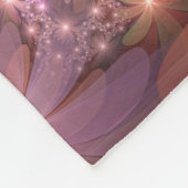 花のベッド光沢のあるカラフル抽象芸術フラクタルアート フリースブランケット (角)