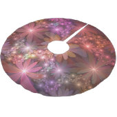花のベッド光沢のあるカラフル抽象芸術フラクタルアート ブラッシュドポリエステルツリースカート (アングル)