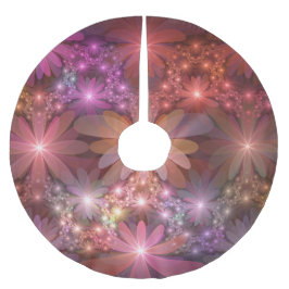 花のベッド光沢のあるカラフル抽象芸術フラクタルアート ブラッシュドポリエステルツリースカート