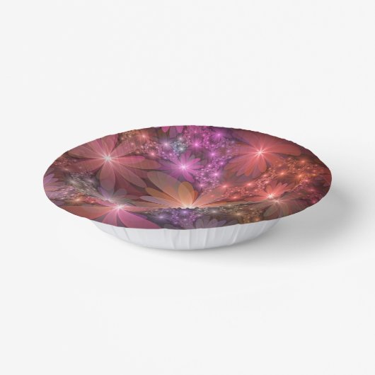 花のベッド光沢のあるカラフル抽象芸術フラクタルアート ペーパーボウル (傾斜あり)