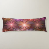 花のベッド光沢のあるカラフル抽象芸術フラクタルアート ボディピロー (裏面)