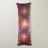 花のベッド光沢のあるカラフル抽象芸術フラクタルアート ボディピロー (裏面 (縦))