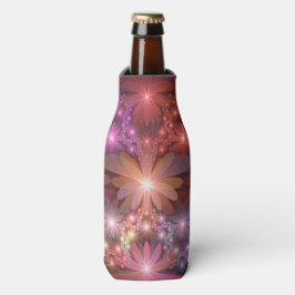 花のベッド光沢のあるカラフル抽象芸術フラクタルアート ボトルクーラー