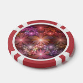 花のベッド光沢のあるカラフル抽象芸術フラクタルアート ポーカーチップ (シングル)