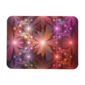 花のベッド光沢のあるカラフル抽象芸術フラクタルアート マグネット (横)