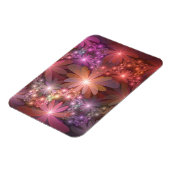 花のベッド光沢のあるカラフル抽象芸術フラクタルアート マグネット (左側)