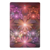 花のベッド光沢のあるカラフル抽象芸術フラクタルアート ミニクリップボード (裏面)