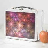 花のベッド光沢のあるカラフル抽象芸術フラクタルアート メタルランチボックス (インサイチュ)