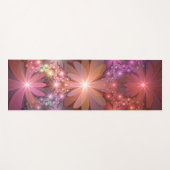 花のベッド光沢のあるカラフル抽象芸術フラクタルアート ヨガマット (正面(横))