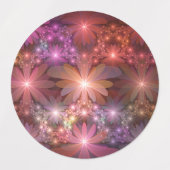 花のベッド光沢のあるカラフル抽象芸術フラクタルアート ラベル (デザイン2)