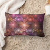 花のベッド光沢のあるカラフル抽象芸術フラクタルアート ランバークッション (ブランケット)