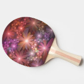 花のベッド光沢のあるカラフル抽象芸術フラクタルアート 卓球ラケット (横)