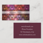 花のベッド光沢のあるカラフル抽象芸術フラクタルアート 名刺 (正面/裏面)