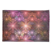 花のベッド光沢のあるカラフル抽象芸術フラクタルアート 枕カバー (裏面)