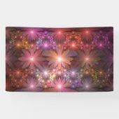 花のベッド光沢のあるカラフル抽象芸術フラクタルアート 横断幕 (横)