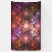 花のベッド光沢のあるカラフル抽象芸術フラクタルアート 横断幕 (縦)