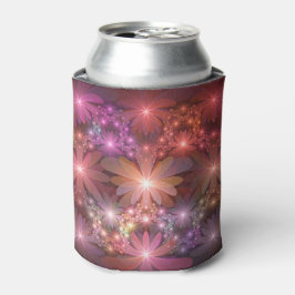 花のベッド光沢のあるカラフル抽象芸術フラクタルアート 缶クーラー