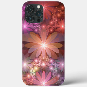 花のベッド光沢のあるカラフル抽象芸術フラクタルアート iPhone 13 PRO MAXケース