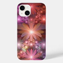 花のベッド光沢のあるカラフル抽象芸術フラクタルアート Case-Mate iPhone 14ケース