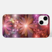 花のベッド光沢のあるカラフル抽象芸術フラクタルアート Case-Mate iPhoneケース (裏面 (横))