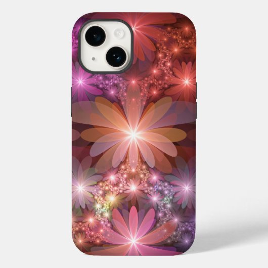 花のベッド光沢のあるカラフル抽象芸術フラクタルアート Case-Mate iPhoneケース (裏面)