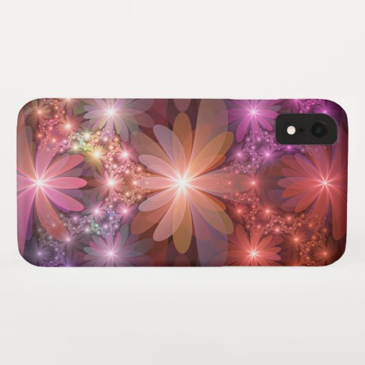 花のベッド光沢のあるカラフル抽象芸術フラクタルアート Case-Mate iPhoneケース (裏面(横))