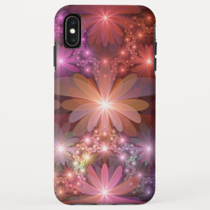 花のベッド光沢のあるカラフル抽象芸術フラクタルアート iPhone XS MAXケース