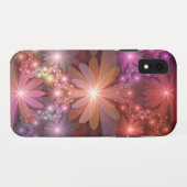 花のベッド光沢のあるカラフル抽象芸術フラクタルアート Case-Mate iPhoneケース (裏面(横))