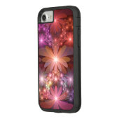 花のベッド光沢のあるカラフル抽象芸術フラクタルアート Case-Mate iPhoneケース (裏面/左)