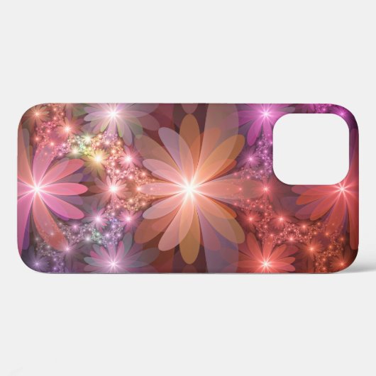 花のベッド光沢のあるカラフル抽象芸術フラクタルアート Case-Mate iPhoneケース (裏面 (横))